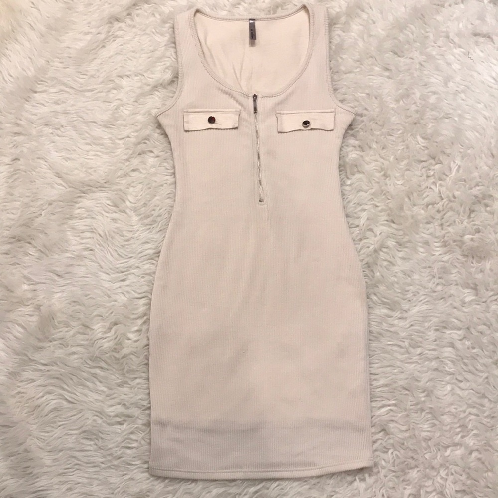 Beige off white. Tan simple summer dress size small